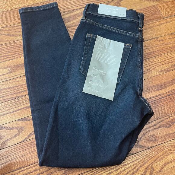 NEW Everlane The High-Rise Skinny Jean in Deep‎ Indigo Size 26 Ankle - Picture 3 of 7